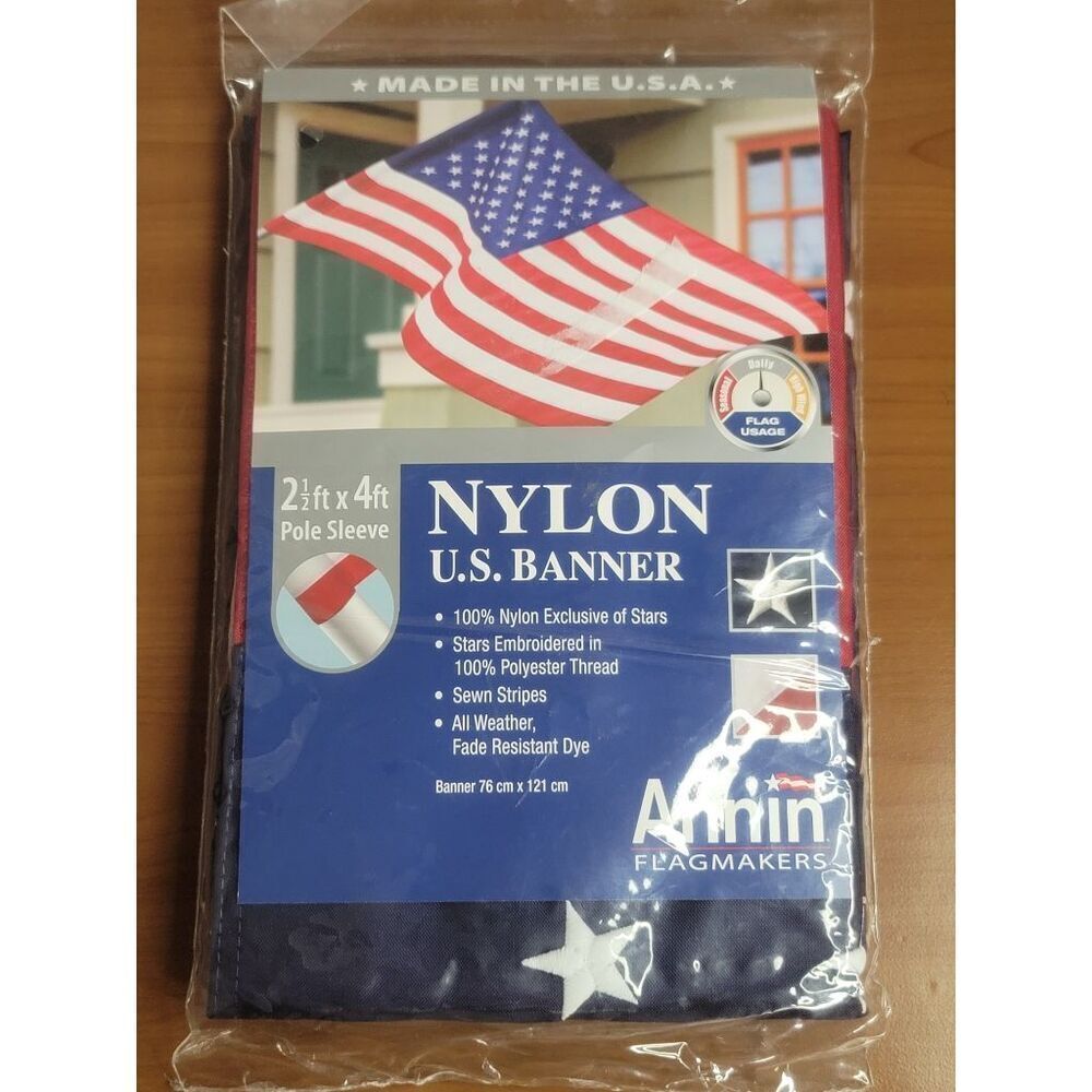 Annin Nylon US Banner, 2 1/2 FT x 4 FT (New) #A52
